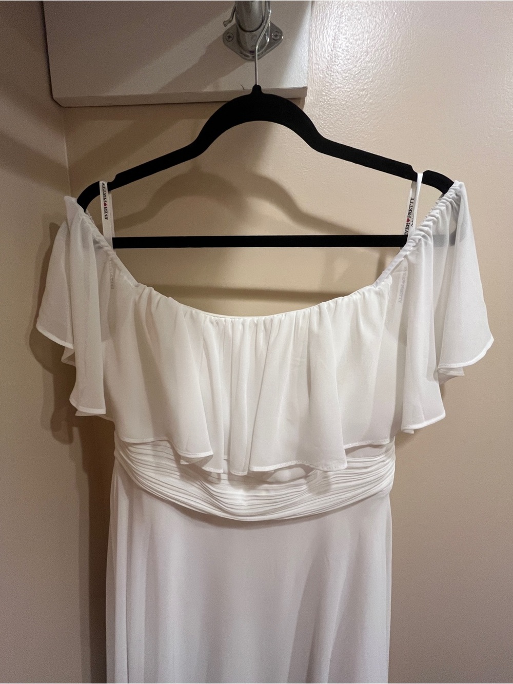 Ever Pretty White High-Low Off-Shoulder Ruffle Dress - Picture 3 of 4